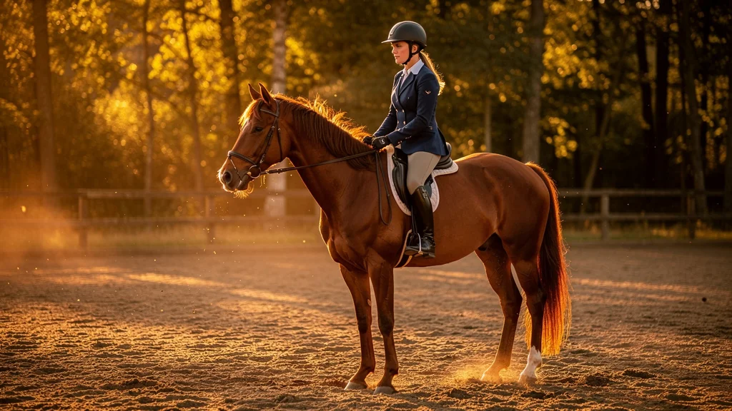 Rider with too tight reins blocking posture unknowingly during horseback riding training