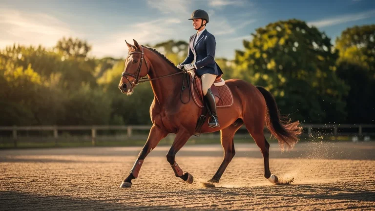 Moment précis où le cavalier ressent son assiette stable au trot, sans rebond ni crispation